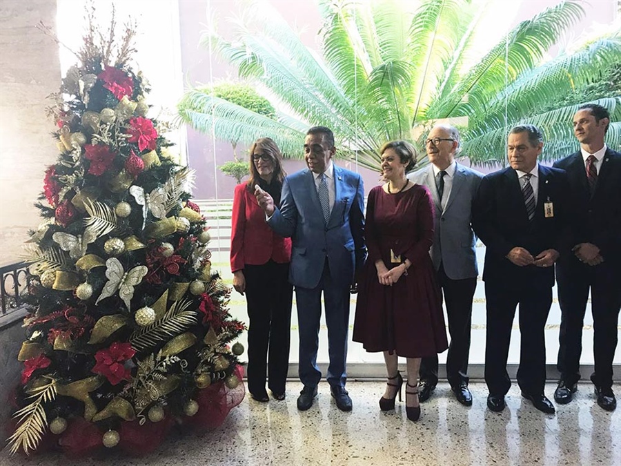 Oficina Central del Estado Civil y Junta Electoral del Distrito Nacional dan bienvenida a la Navidad con encendido de árbol navideño