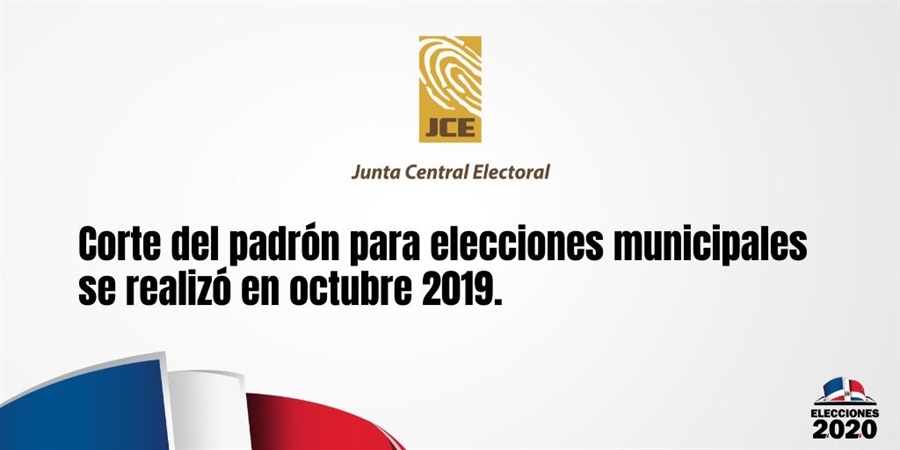 Corte del padrón para elecciones municipales se realizó en octubre 2019