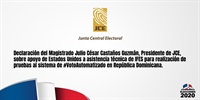 Declaración del Magistrado Julio César Castaños Guzmán, Presidente de la Junta Central Electoral