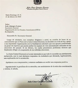 Pleno JCE solicita a OEA auditar los equipos del Voto Automatizado utilizados el pasado 16 de febrero