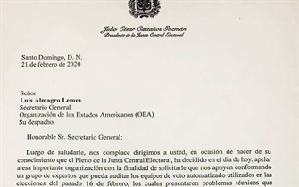 Pleno JCE solicita a OEA auditar los equipos del Voto Automatizado utilizados el pasado 16 de febrero