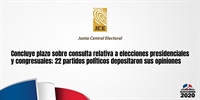 Concluye plazo sobre consulta relativa a elecciones presidenciales y congresuales