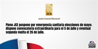 Pleno JCE pospone por emergencia sanitaria elecciones de mayo
