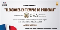 Foro Virtual: “Elecciones en Tiempos de Pandemia”, organizado por la OEA
