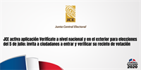 JCE activa aplicación Verifícate a nivel nacional y en el exterior para elecciones del 5 de julio