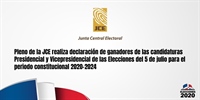 Pleno de la JCE realiza declaración de ganadores de las candidaturas Presidencial y Vicepresidencial de las Elecciones del 5 de julio para el periodo constitucional 2020-2024
