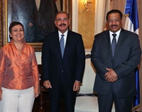 Presidente Danilo Medina recibe presidentes Consejo Nacional Electoral Venezuela y de Junta Central Electoral